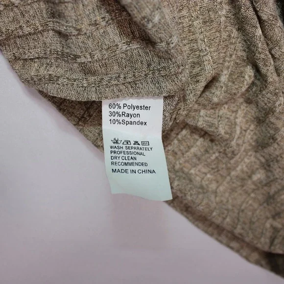 BestShow Shirts Womens L Beige Knit Soft Stretch Casual Shirt Fits24.25x28.5 NEW - Picture 4 of 8